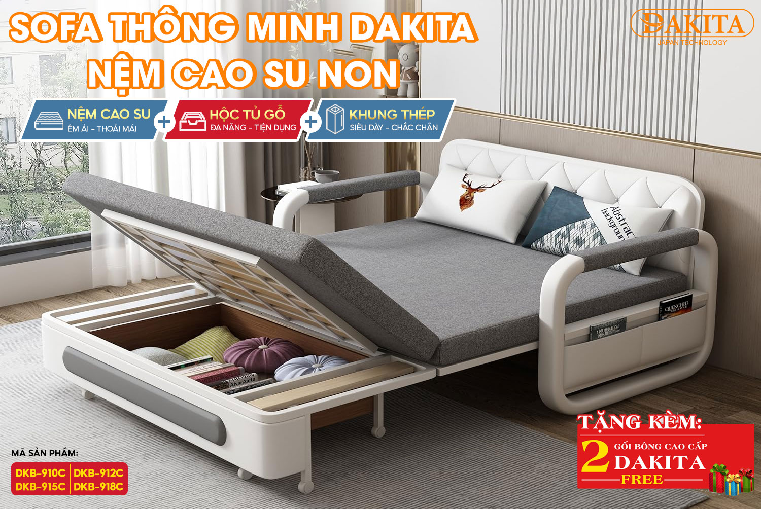 Sofa Thông Minh Nệm Cao Su Non